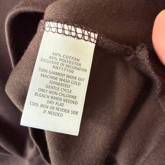 NEW! Quacker Factory Brown Size 3X leaf V Neck pullover knit top size 3X - Picture 9 of 10